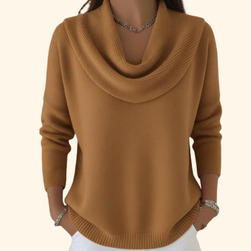 Cowl Neck Long Sleeve Knit Sweater