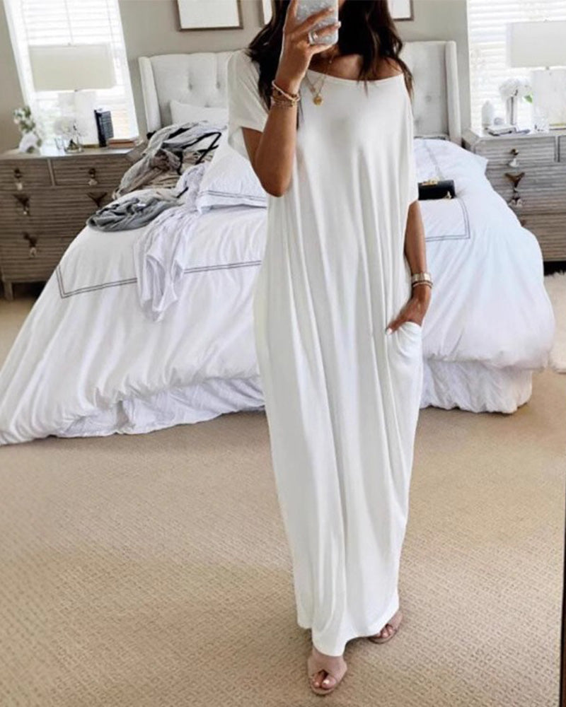 Batwing Sleeve Off Shoulder Maxi Dress 3