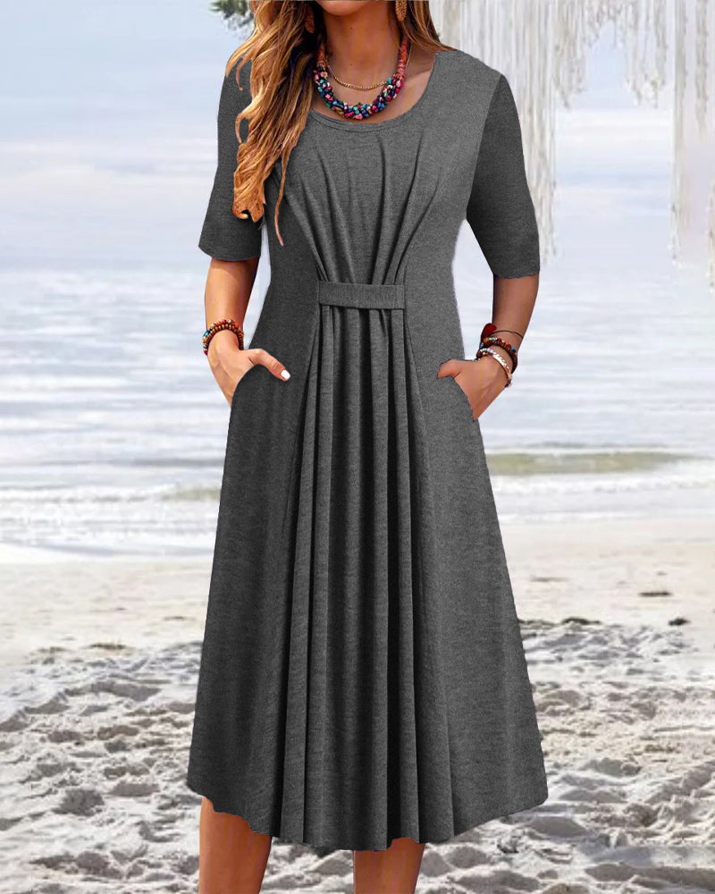 Round neck half sleeve dress