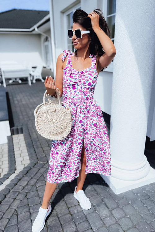 How I Feel Floral Print Midi Dress - 2 Colors Purple