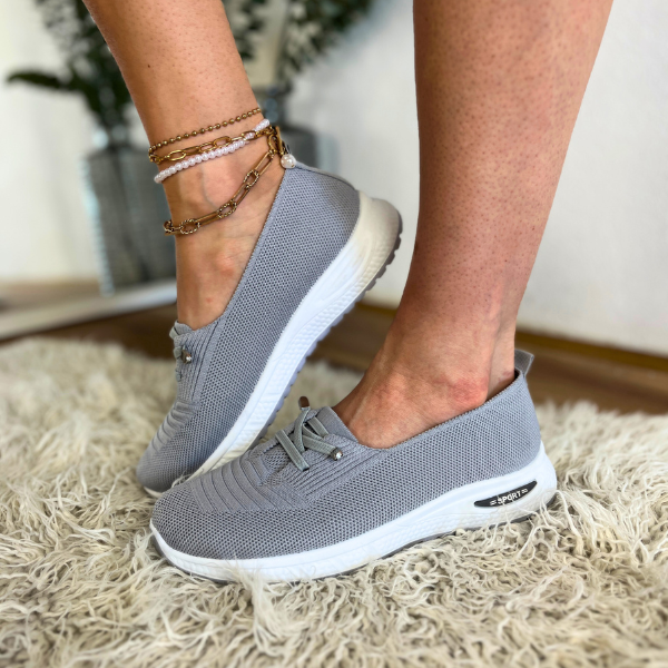 Knit Mesh Slip On Platform Sneakers