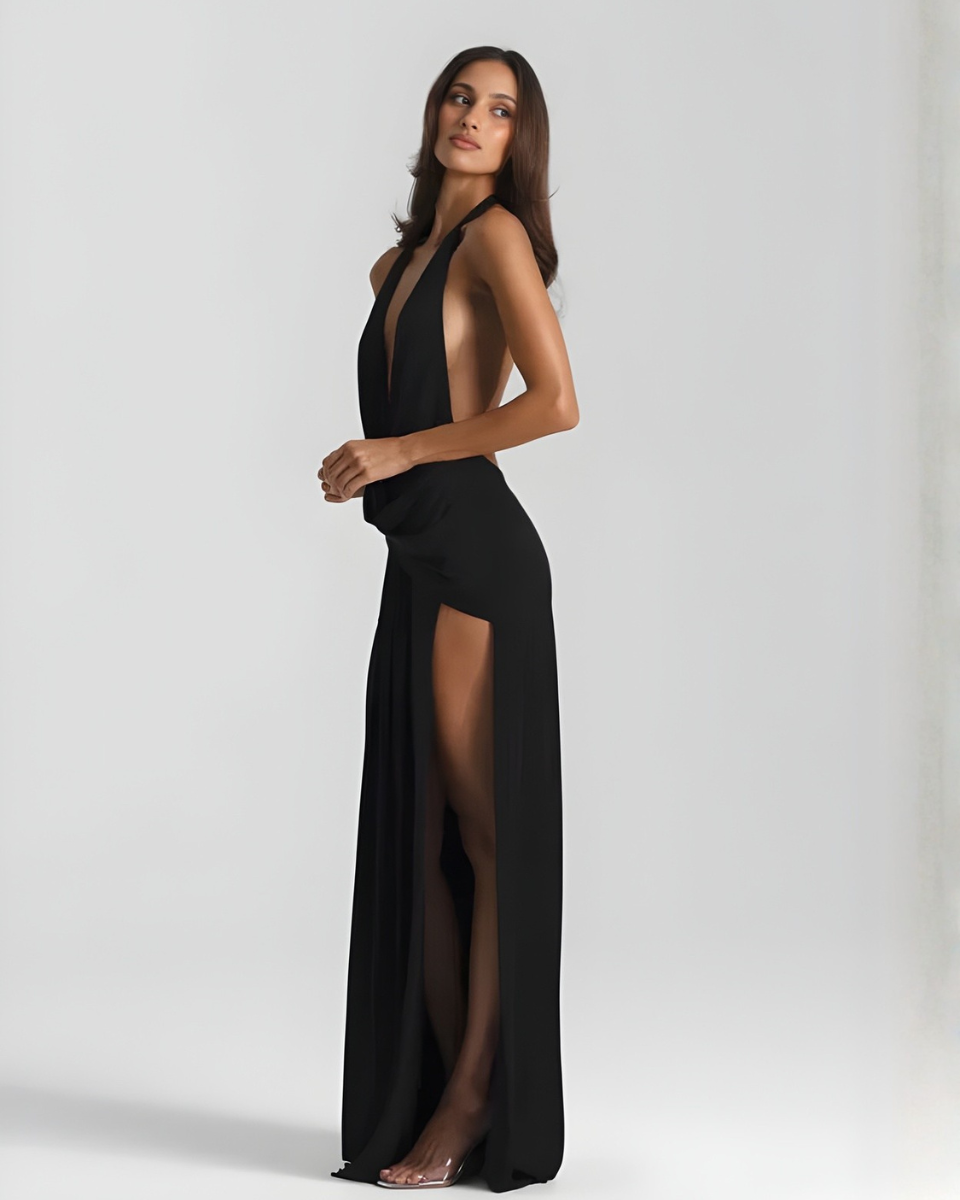Simone | Halter Maxi Dress