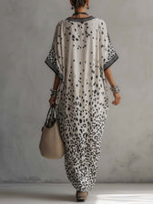 Animal Print V-Neck Kaftan Maxi Dress 5