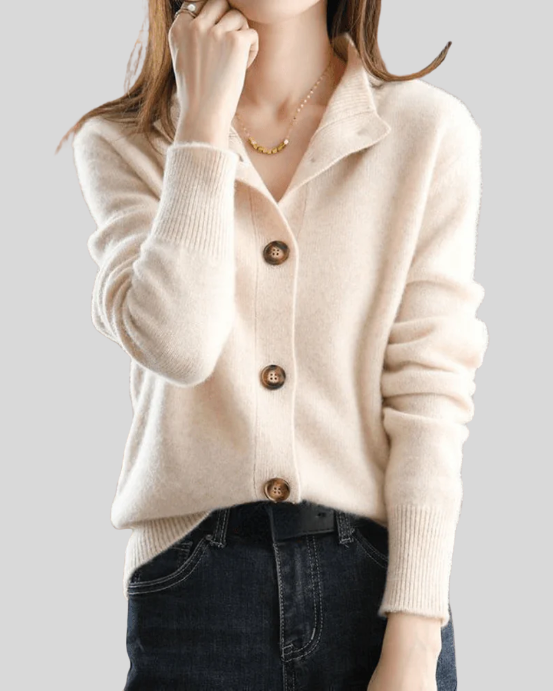 Lapel Collar Button Front Knit Cardigan