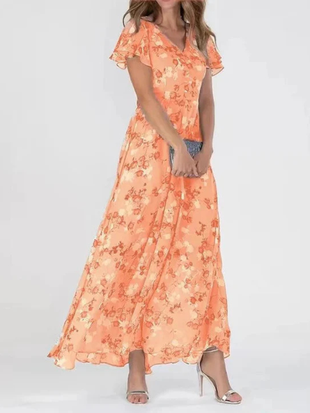 Aurelia | Elegant Tummy-Enhancing Dress Orange
