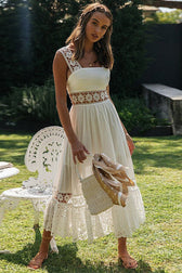 Elevated Sweetie White Lace Sleeveless Maxi Dress - View 2
