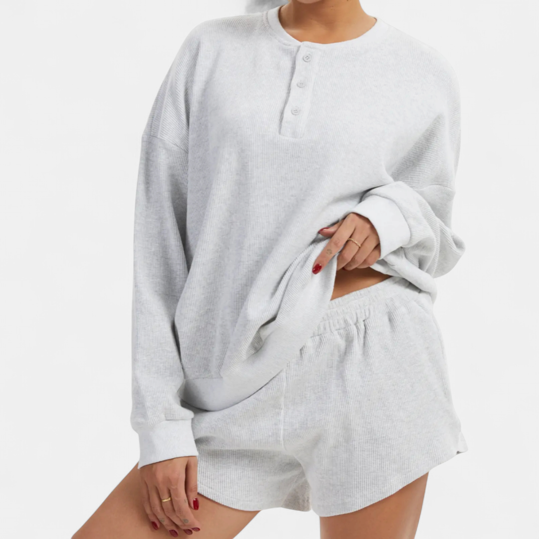SUNDAY™ – Cozy Waffle Knit Lounge Set