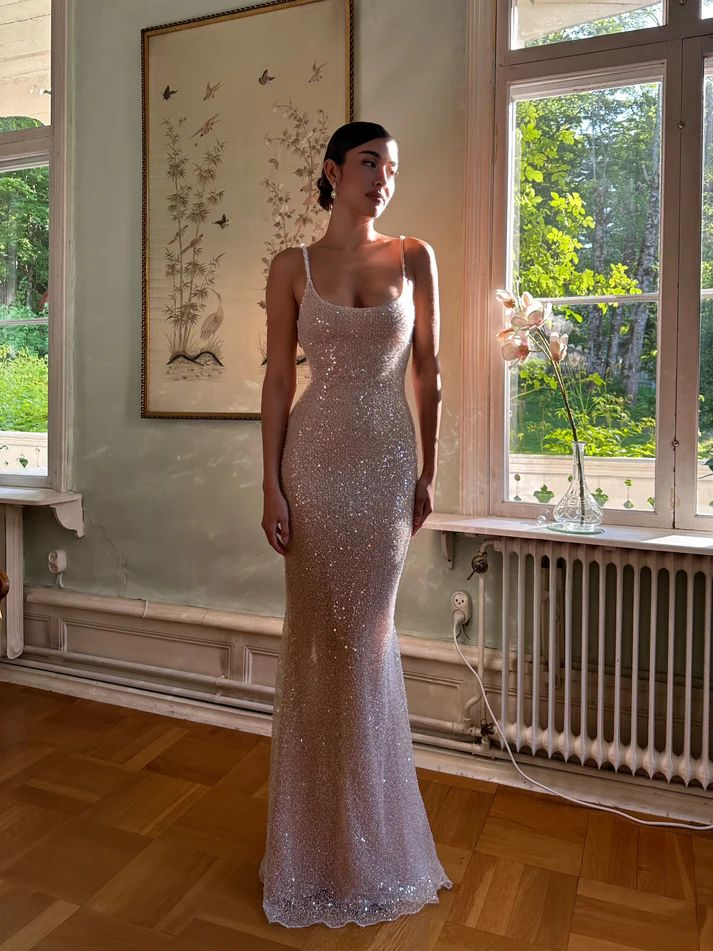 Shiny Mermaid Sequin Prom Dress Long Birthday party Evening Gown cc1625