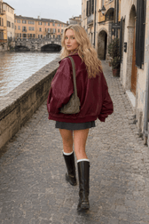 Colorblock Faux Leather Zip Jacket