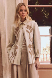 Vintage Floral Collared Loose Versatile Button Front Blouse
