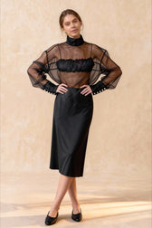 Mesh See-Through Long Sleeve Shirt