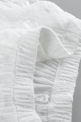 Lace Sheer Split Ruffle Asymmetrical Skirt