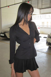 Tailored Collared Button Blouse