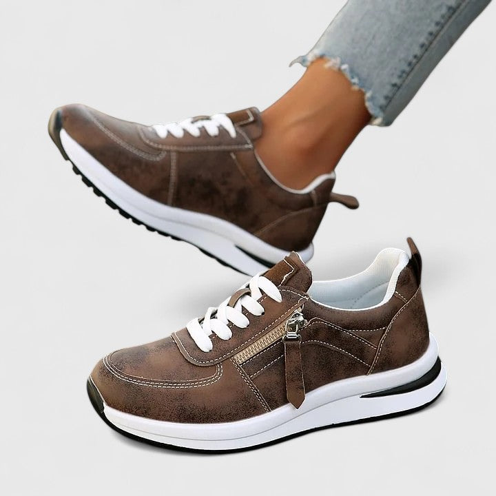 Glitter Lace Up Side Zip Platform Sneakers
