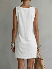 Cowl Neck Sleeveless Pocket Mini Dress 3
