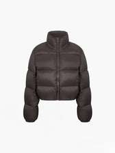 Cocoa Bean Stand Trendy Collar Quilted Puffer Coat