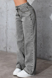 Casual High Waist Relaxed Straight Leg Jeans