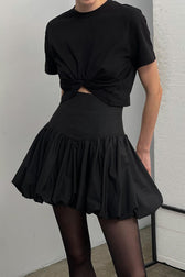 Cotton A-Line High Waist Versatile Mini Skirt