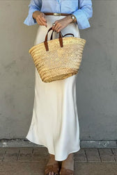 Solid Color Bodycon Midi Skirt