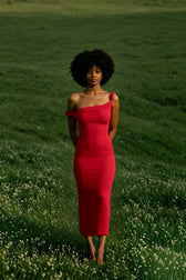 Bardot Rolled Hem Party Dress