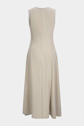 Knit Sleeveless Pintuck A-Line Maxi Dress 6