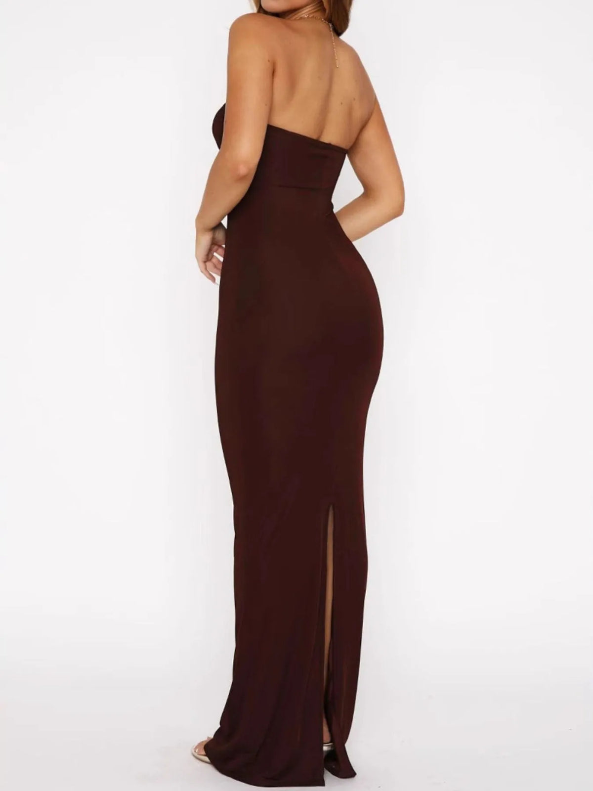 Strapless Sweetheart Starfish Embellished Cut Out Bodycon Maxi Dress 6