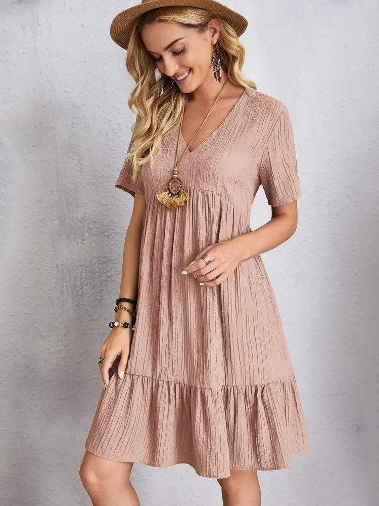 Malin Luxe V Neck Dress Chic Silhouette Collection