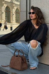 Sheer Tie Detail Blouse