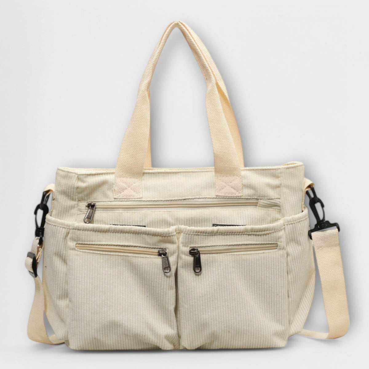 Corduroy Multi Pocket Tote Bag
