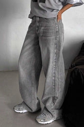 High-Waist Vintage Washed Denim Jeans