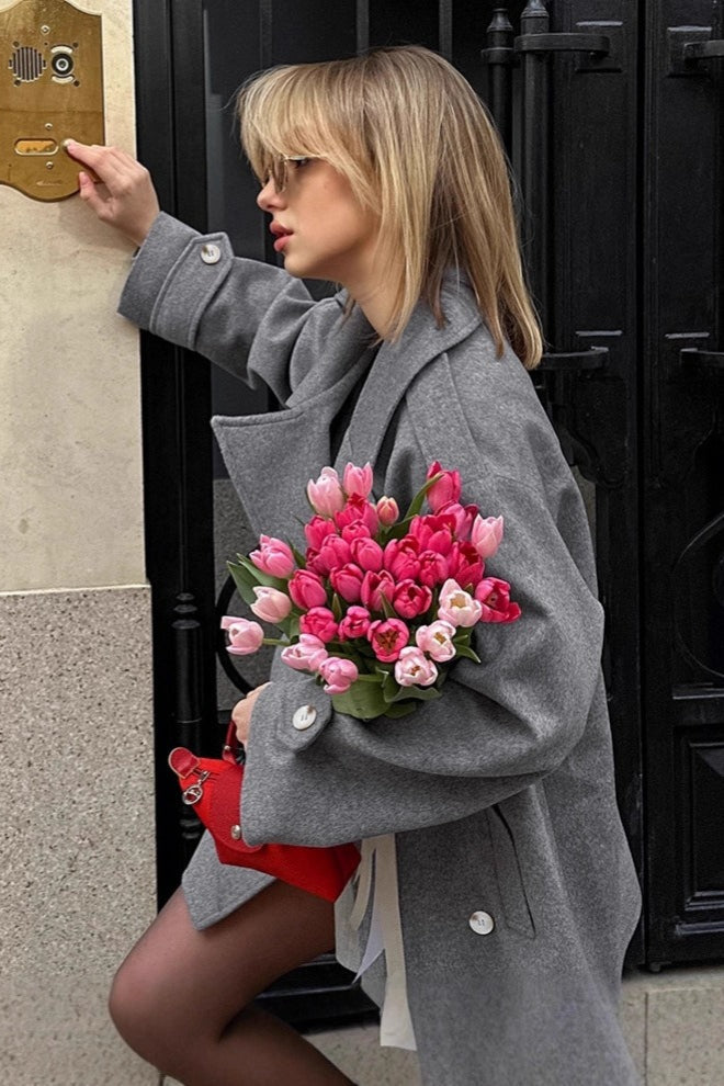French Office Gray Tweed Blazer