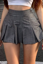 Stripe Low Waist A line Skirt