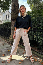 Gingham Print Elastic Waist Drawstring Lounge Pant