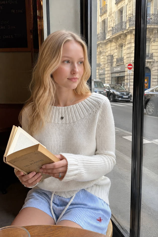 One Shoulder Knit Pullover Sweater