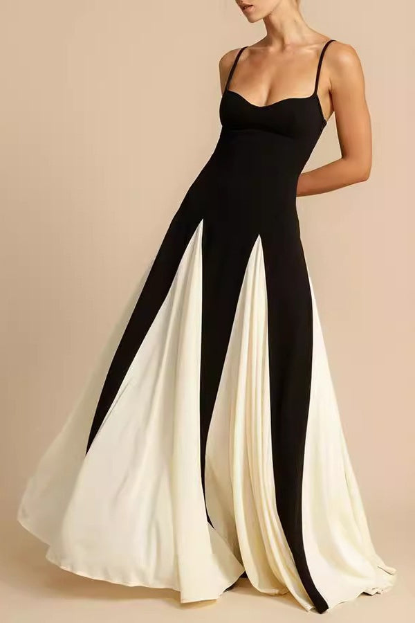 Colorblock Camisole Slim Formal Dress - View 3