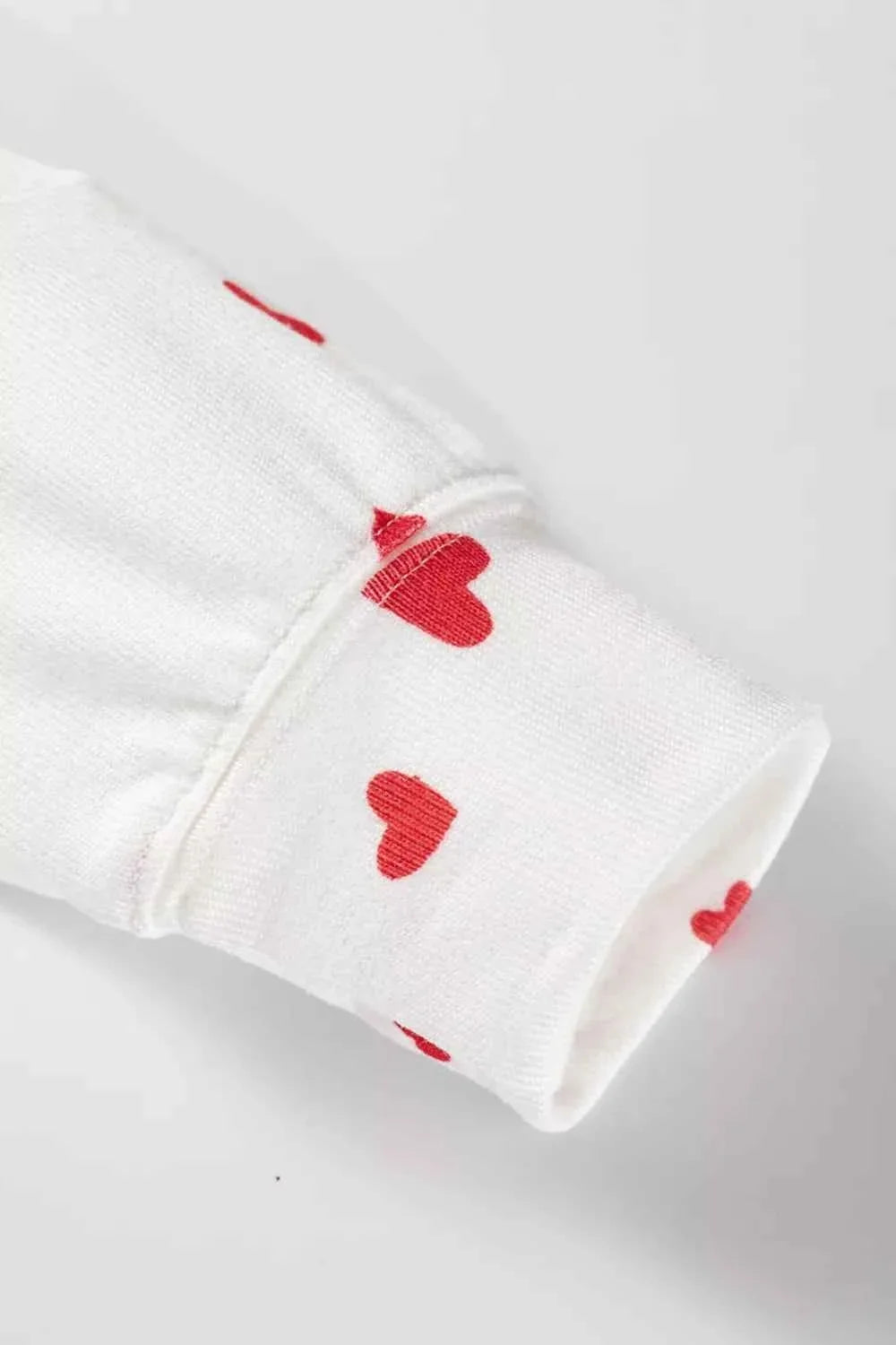Hearts Printed Long Sleeve Top Drawstring Pants Lounge Set