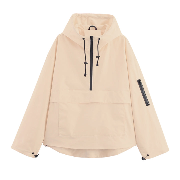 Hooded Half Zip Kangaroo Pocket Anorak Jacket 5