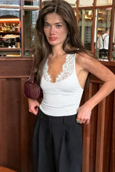 Lace Trim Longline Cami Top