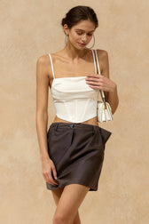Cropped Sequin Graceful Halter Corset Top