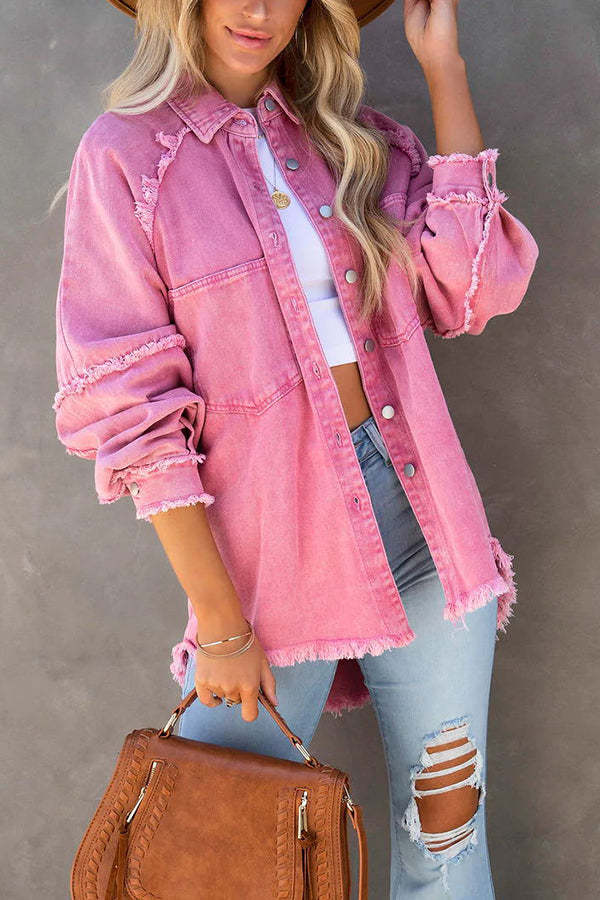 Bring It On Frayed Shirt Jacket