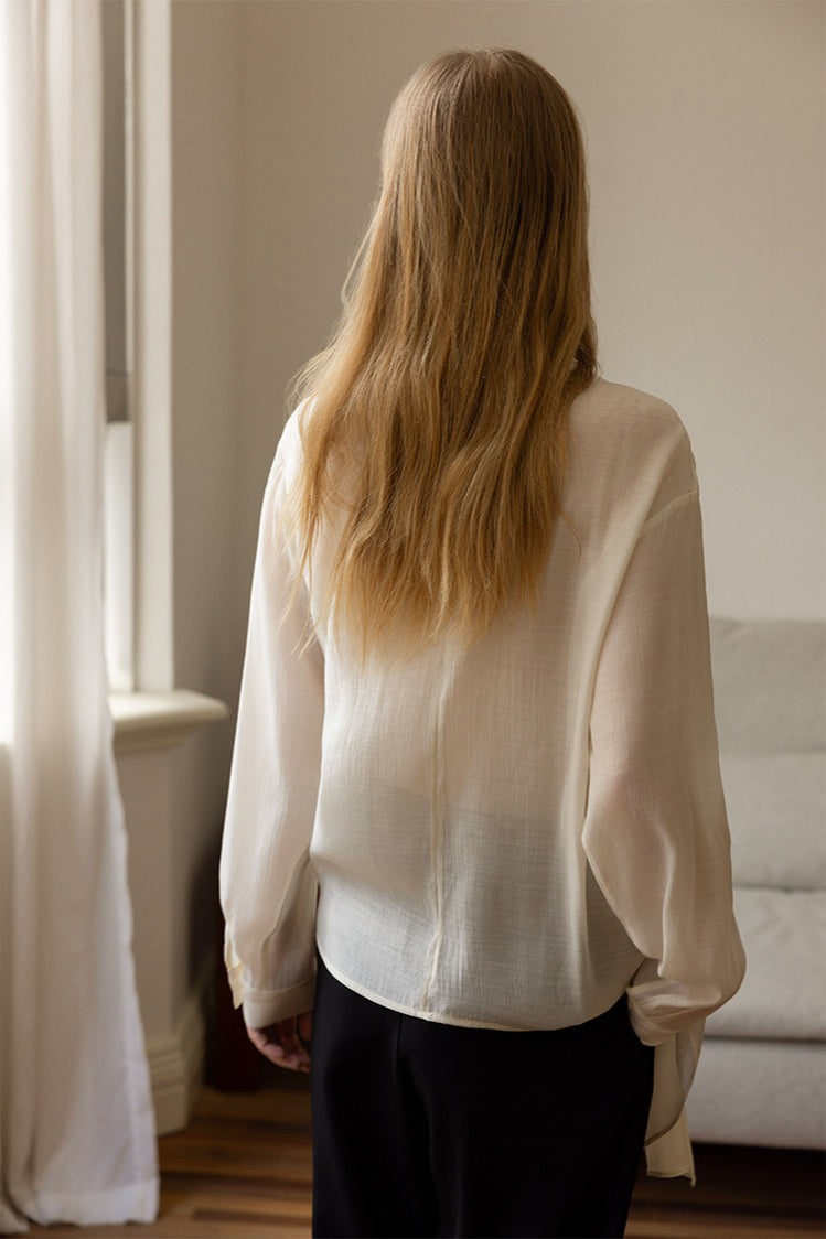 Elegant Cowl Neck Long Sleeve Top