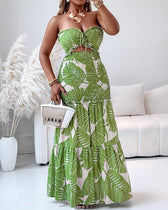 Strapless Cut Out Shirred Mermaid Maxi Dress 12