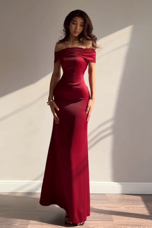 Satin OffShoulder ALine Birthday Dress