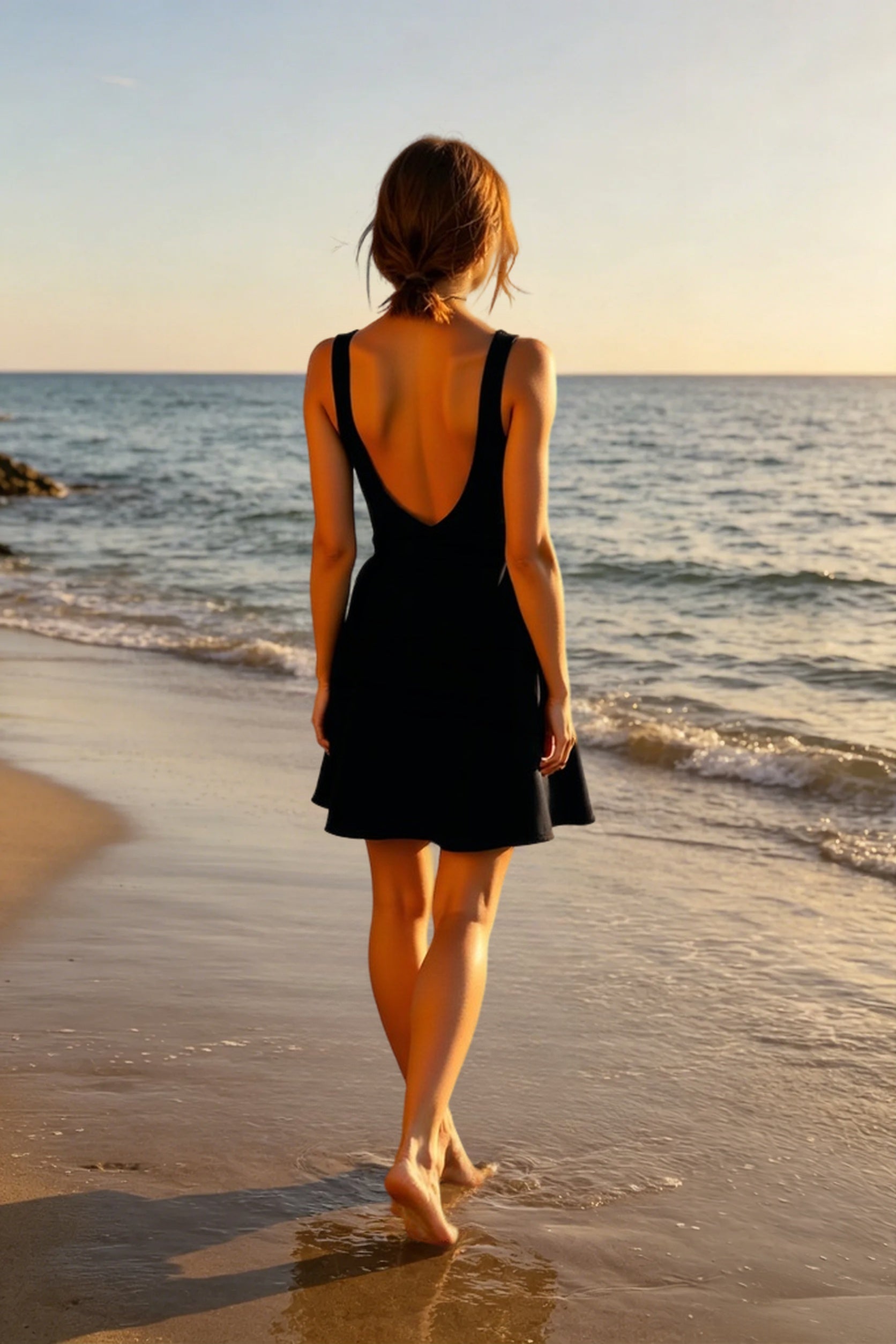 Boat Neck Sleeveless Fit and Flare Mini Party Dress