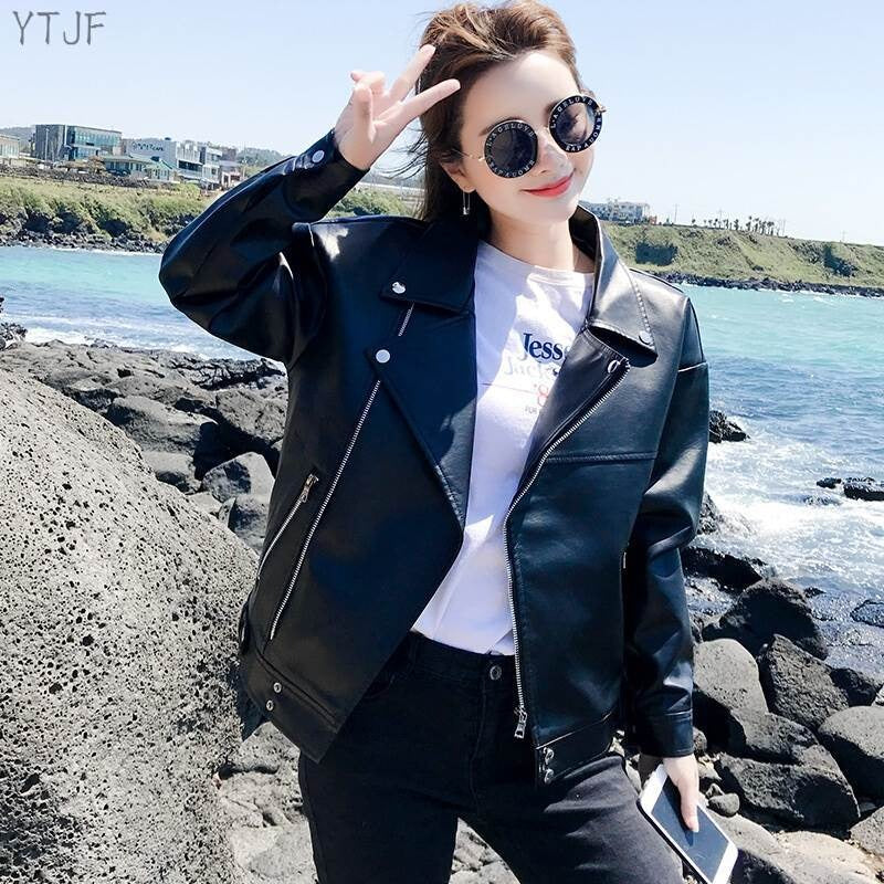 Loose Biker Leather Jacket