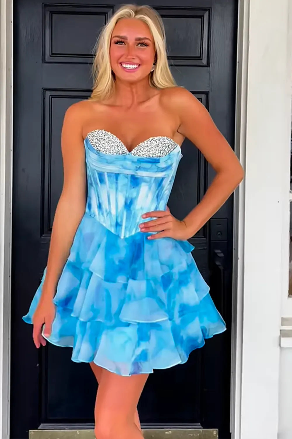 Cute A Line Sweetheart Pink Short Homecoming Dress with Beading