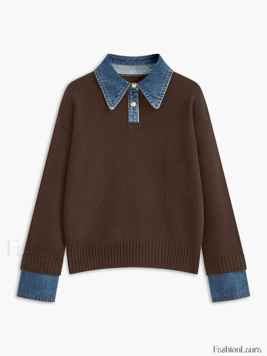 2 in 1 Panel Lapel Sweater