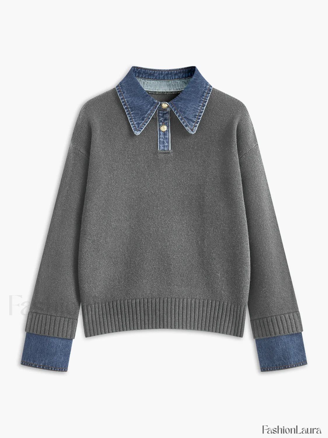 2 in 1 Panel Lapel Sweater