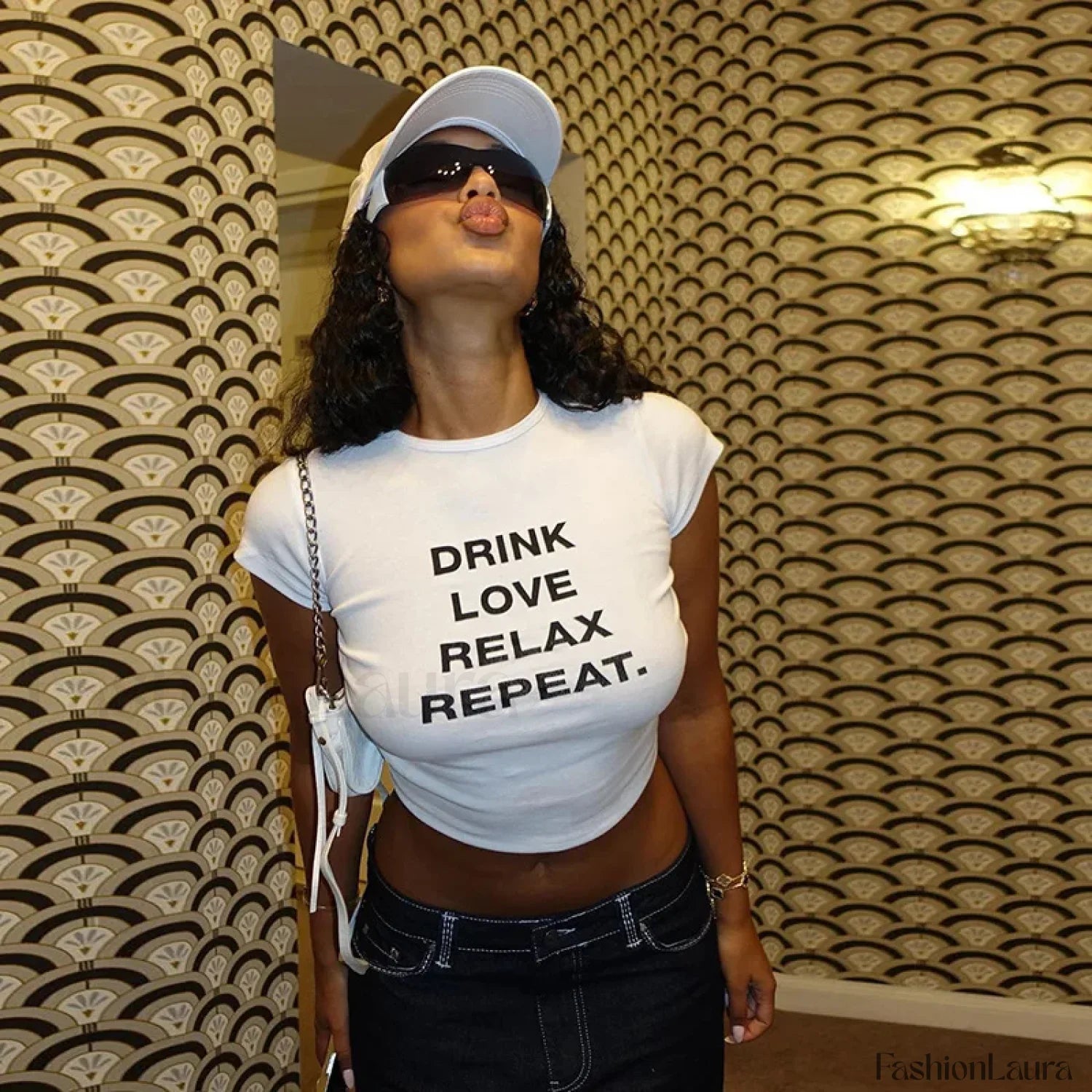 2000s Aesthetic Letter Print Baby Tee