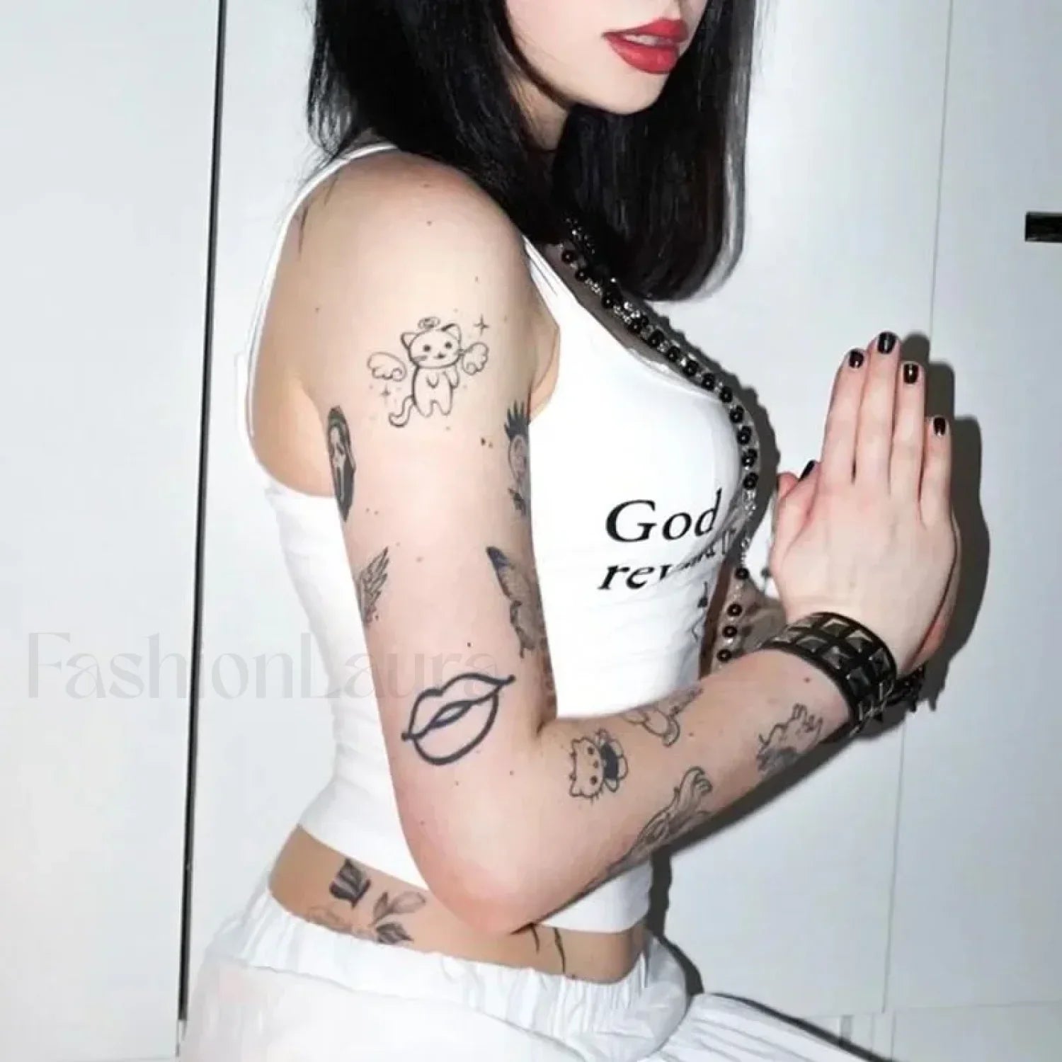 2000s Goth Letter Crop T-Shirt